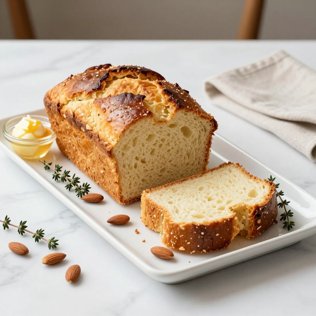 Sliced almond flour bread
