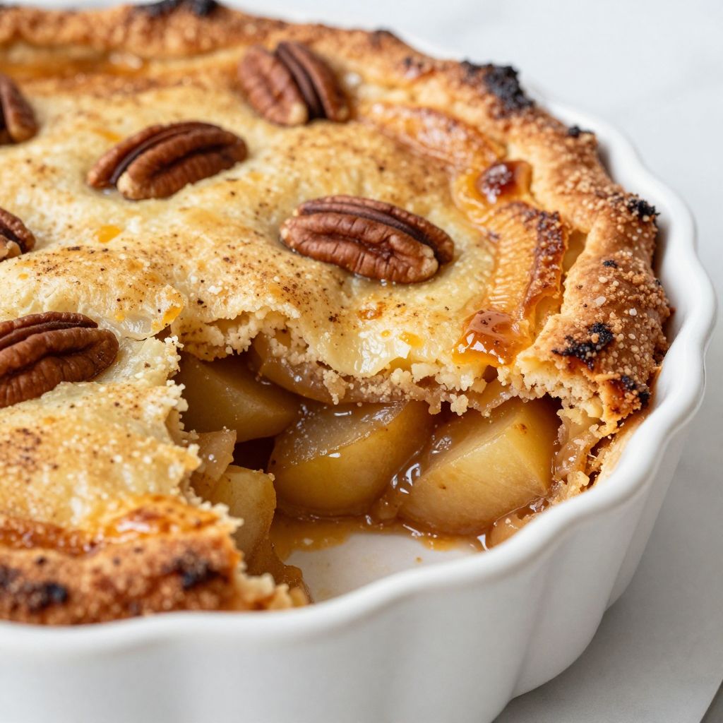 Apple dump cake fresh from oven