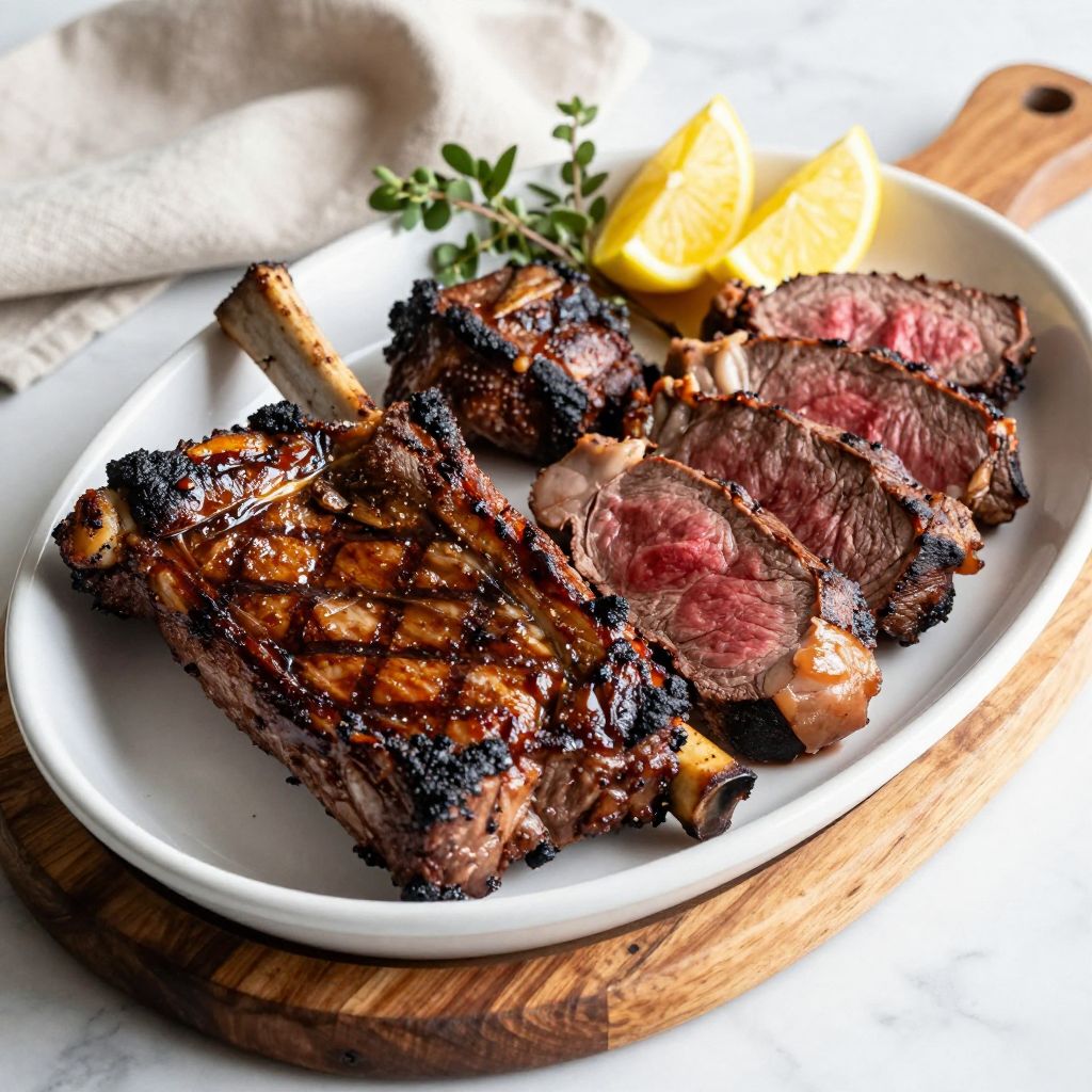 Sliced asado ready to serve