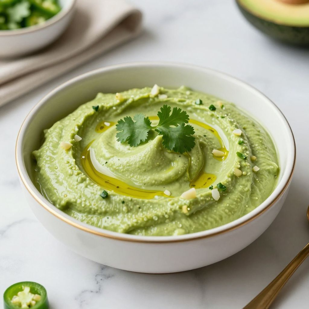 Avocado crema in bowl