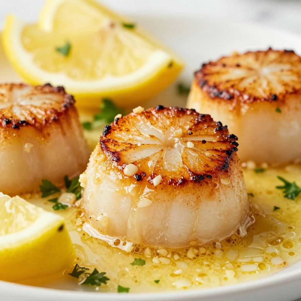 Pan-Seared Bay Scallops with Garlic Butter Sauce