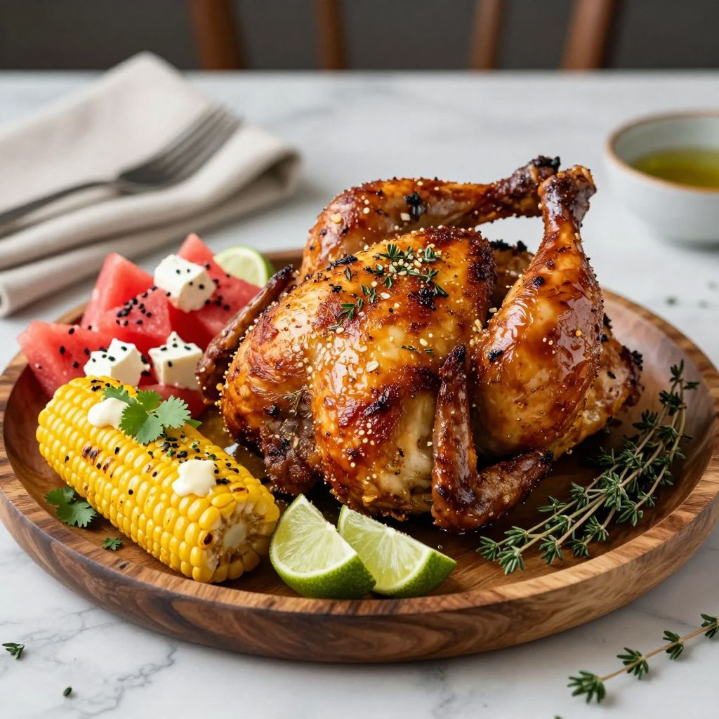 Beer can chicken recipe finished chicken