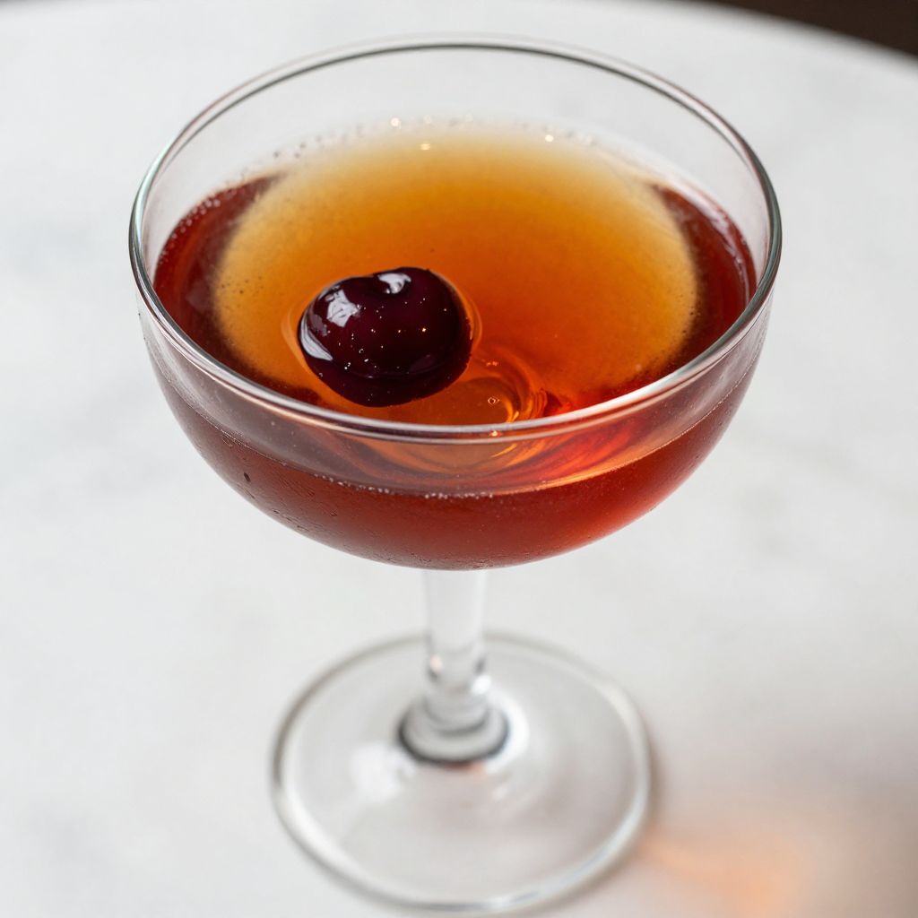Black Manhattan recipe cocktail in a glass