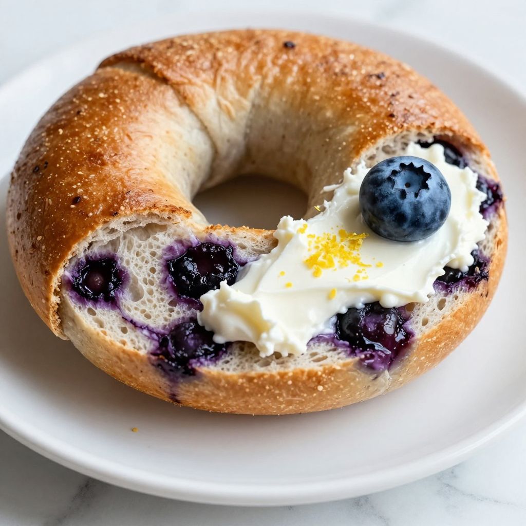 Blueberry bagel step by step