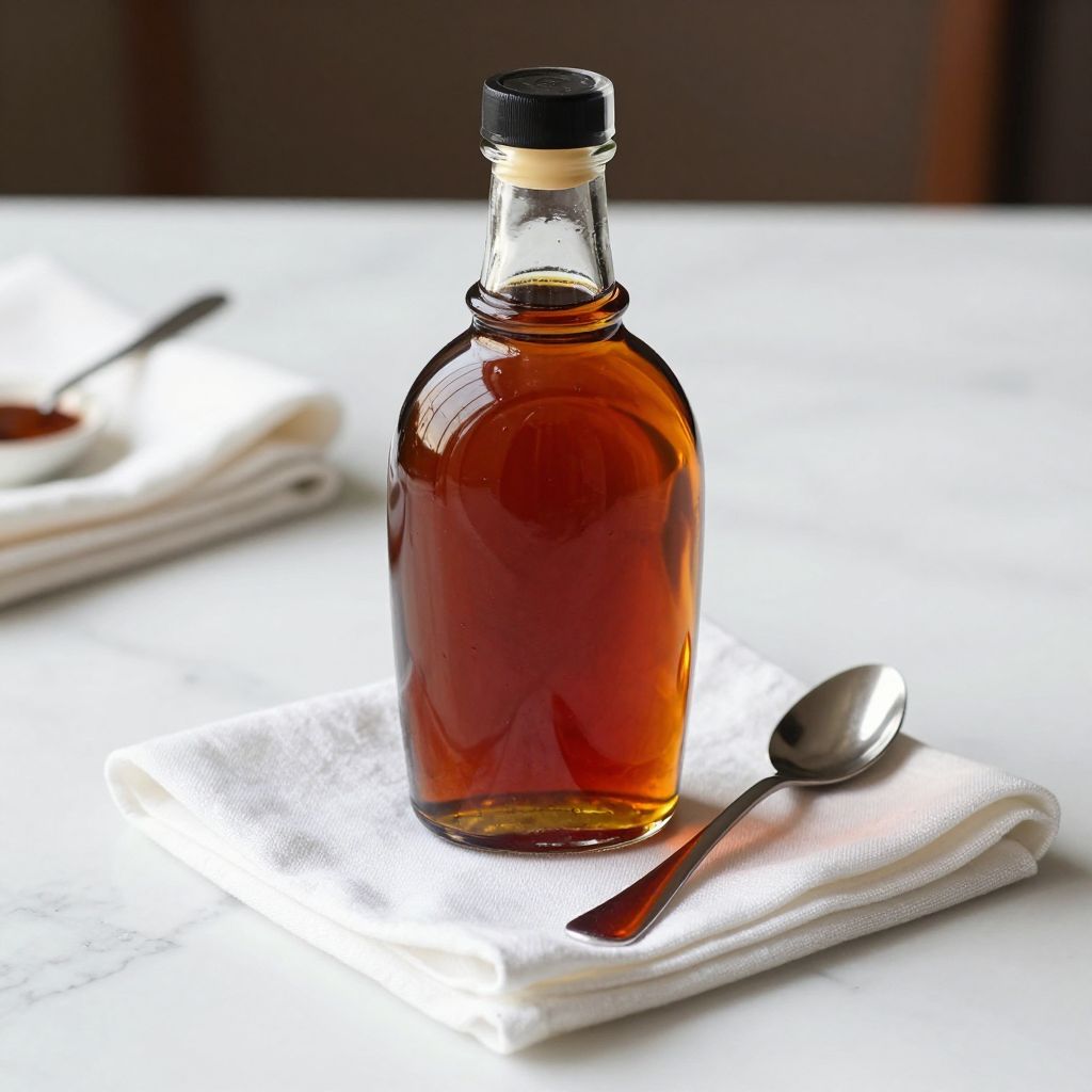 Brown sugar syrup being poured