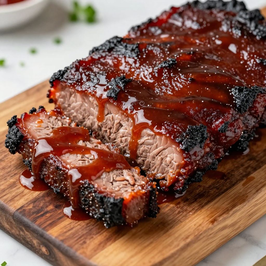 Burnt ends on smoker grid