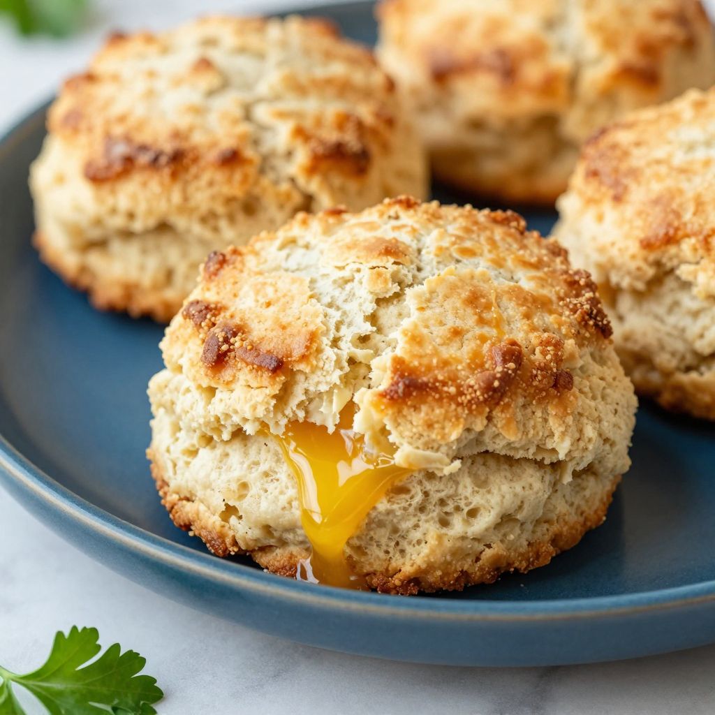 Butter swim biscuits in baking dish