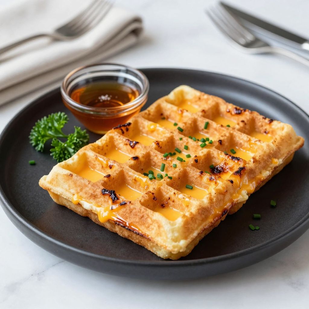 Served chaffles on a plate