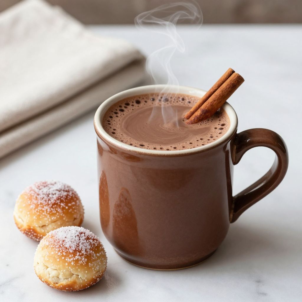 Cup of champurrado ready to serve