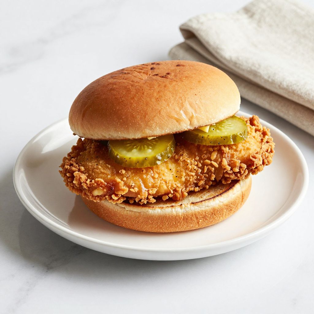 Chick-fil-A chicken sandwich plated