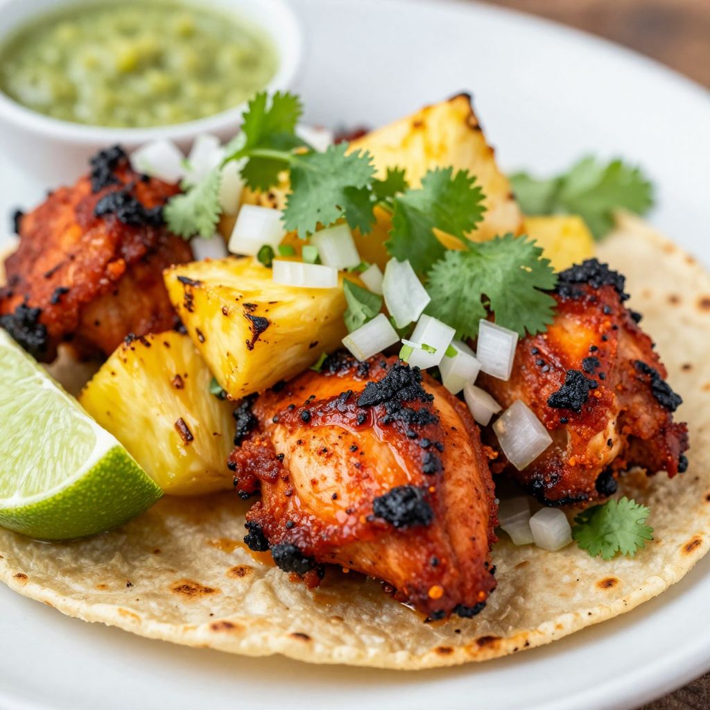 Chicken al pastor tacos