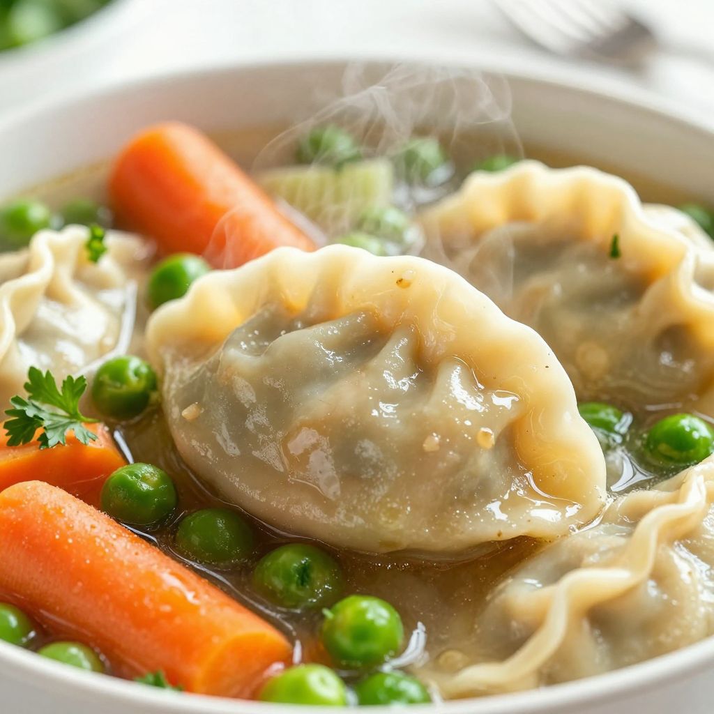 Chicken and Dumplings simmering in pot