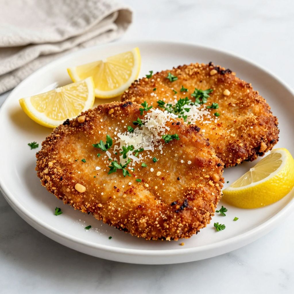 Chicken cutlets served