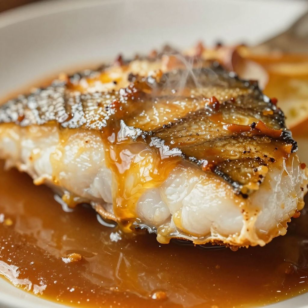 Pan seared Chilean sea bass fillets