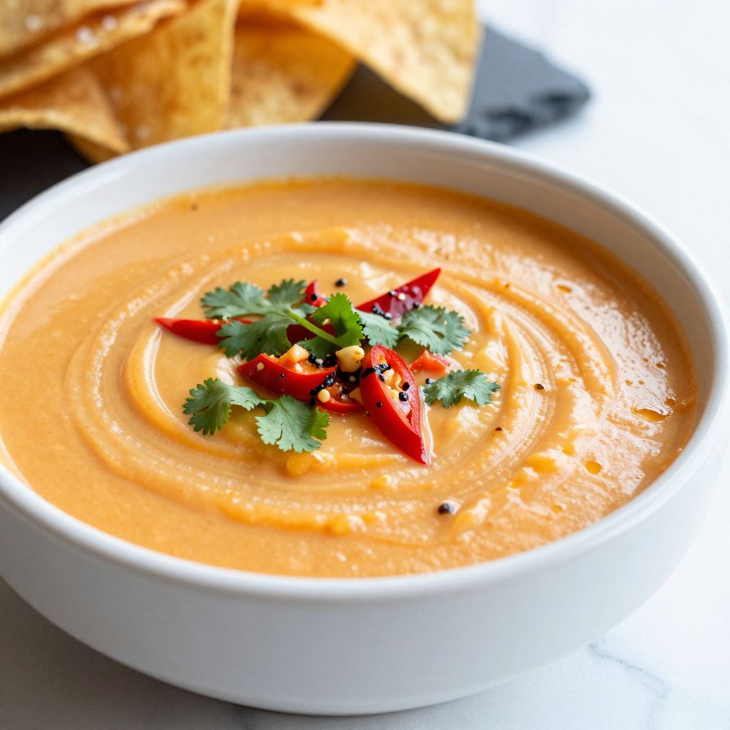 Smoky chipotle queso in bowl