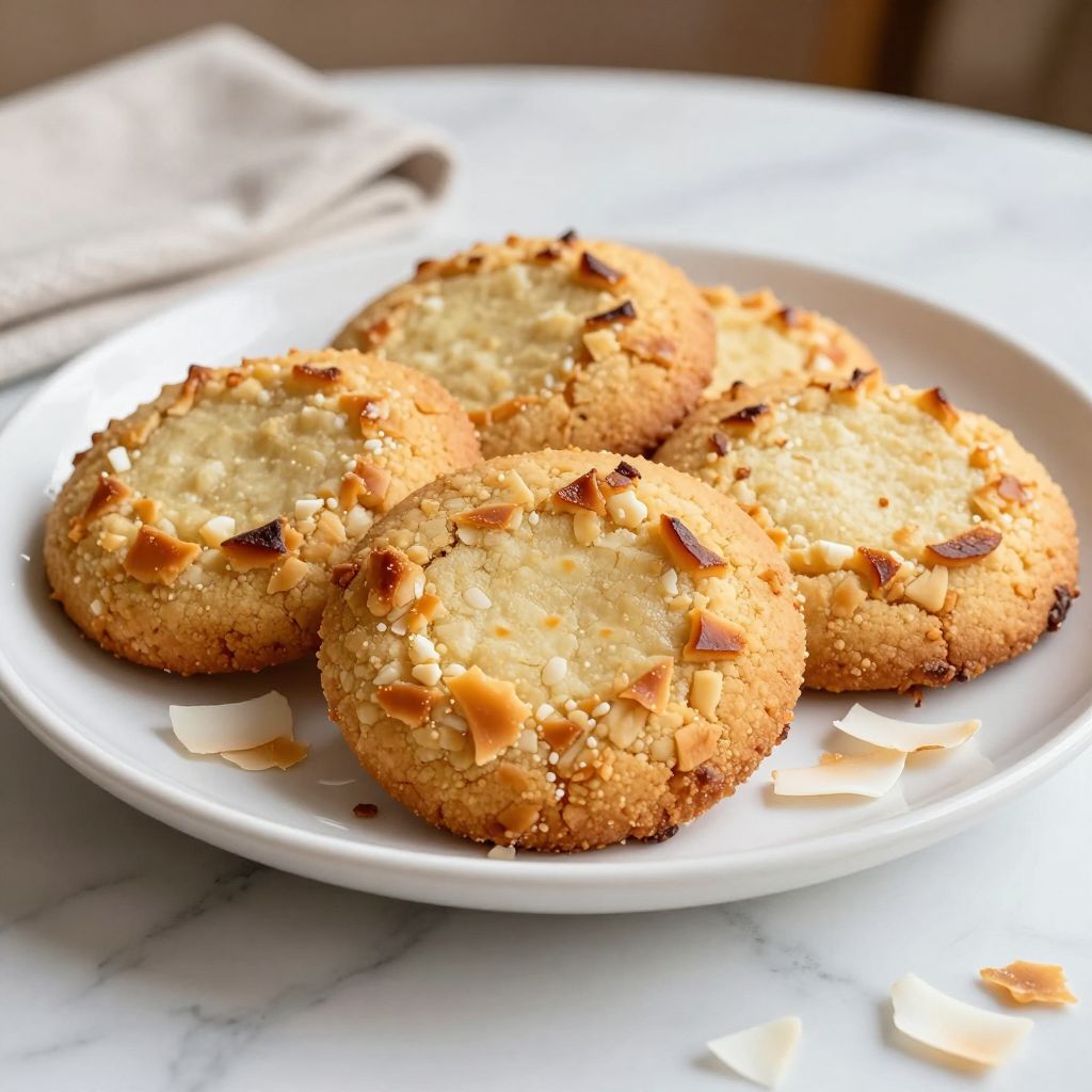 Stack of coconut cookies