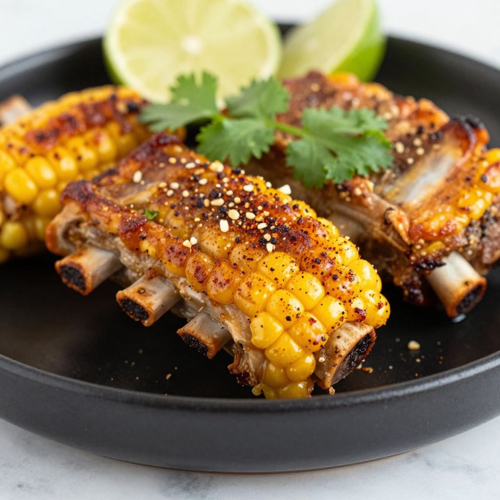 Corn ribs on a baking sheet
