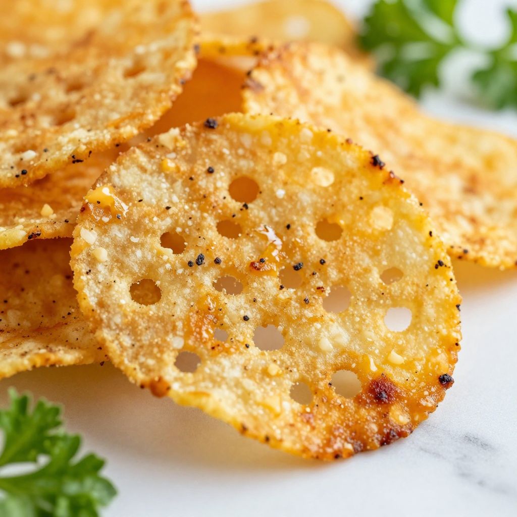 Cottage cheese chips after baking