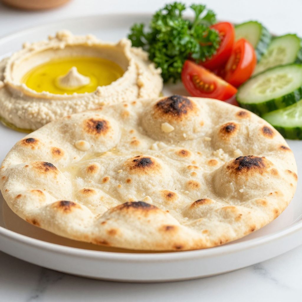 Cottage cheese flatbread cooking in skillet