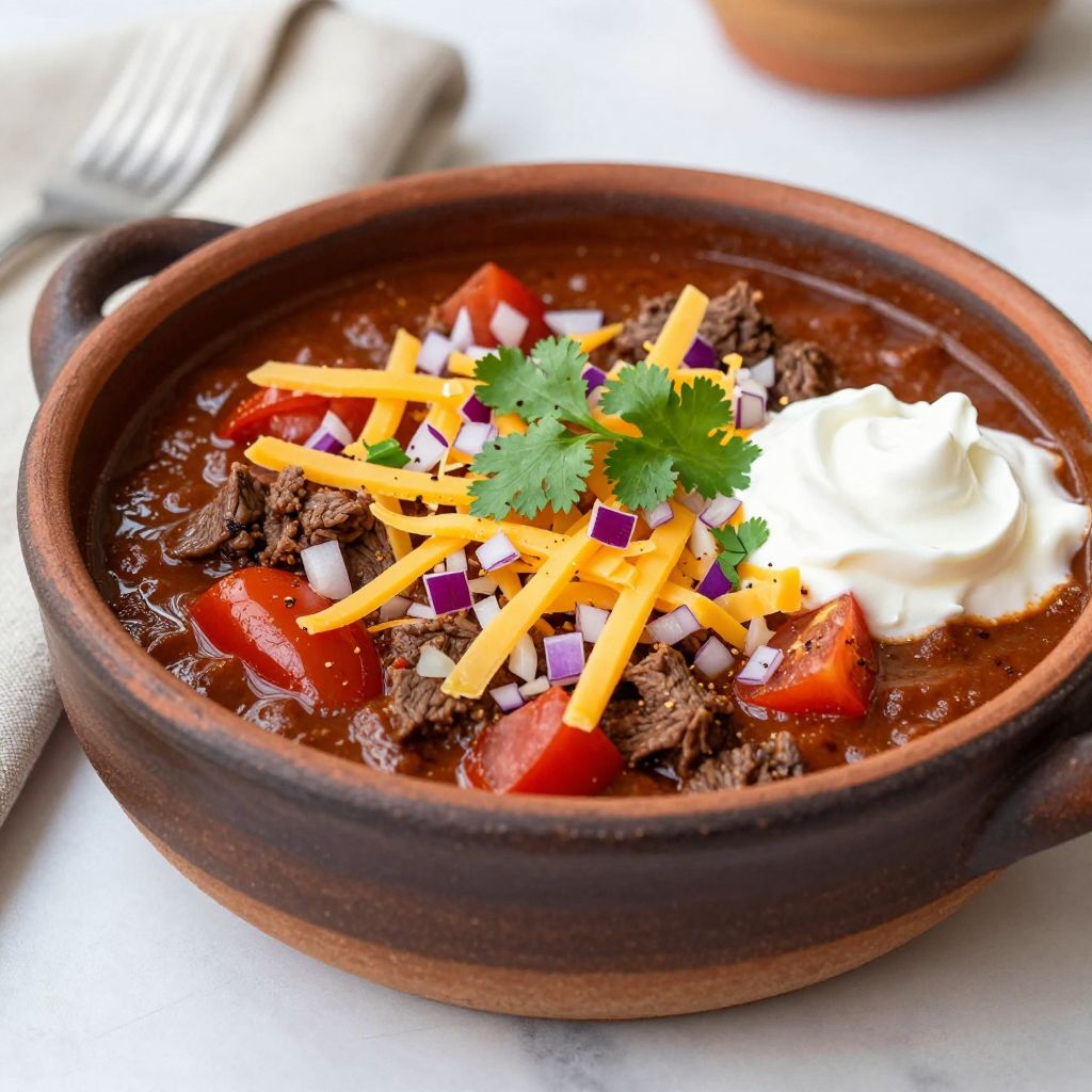 Served Cowboy Chili