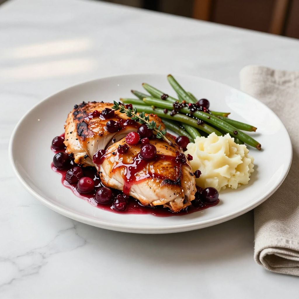 Cranberry Chicken Served