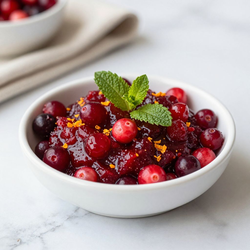 Homemade cranberry relish served in a bowl