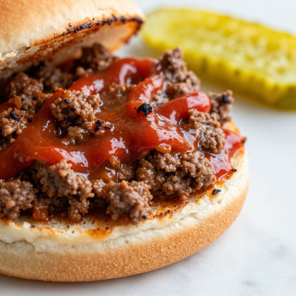 Easy sloppy joe mixture in a skillet