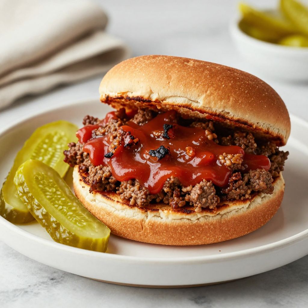Sloppy joe sandwich ready to serve