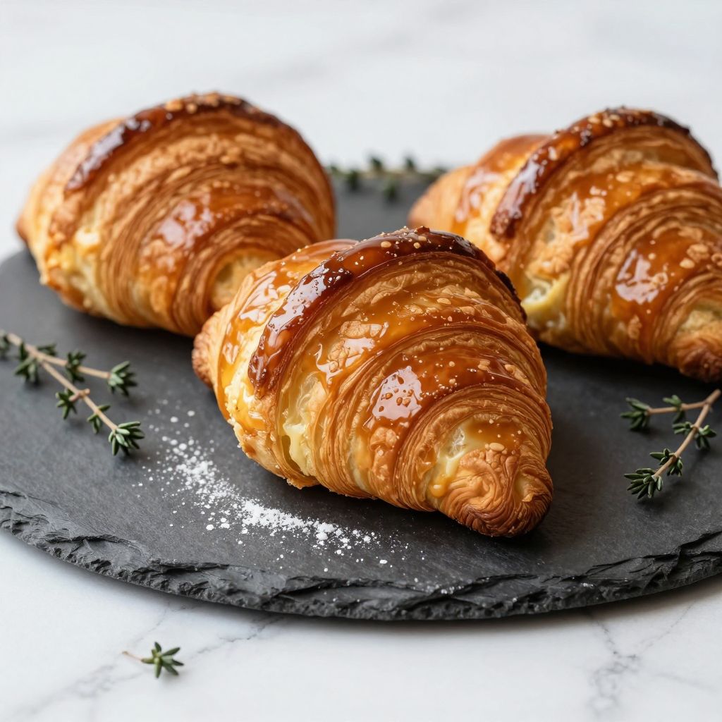 Brushing egg wash onto pastry
