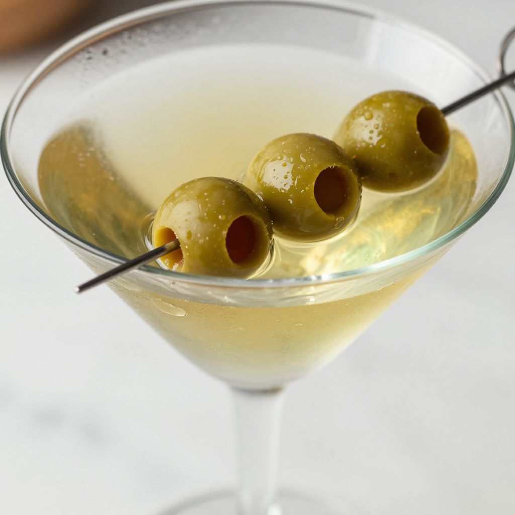Extra dirty martini being stirred