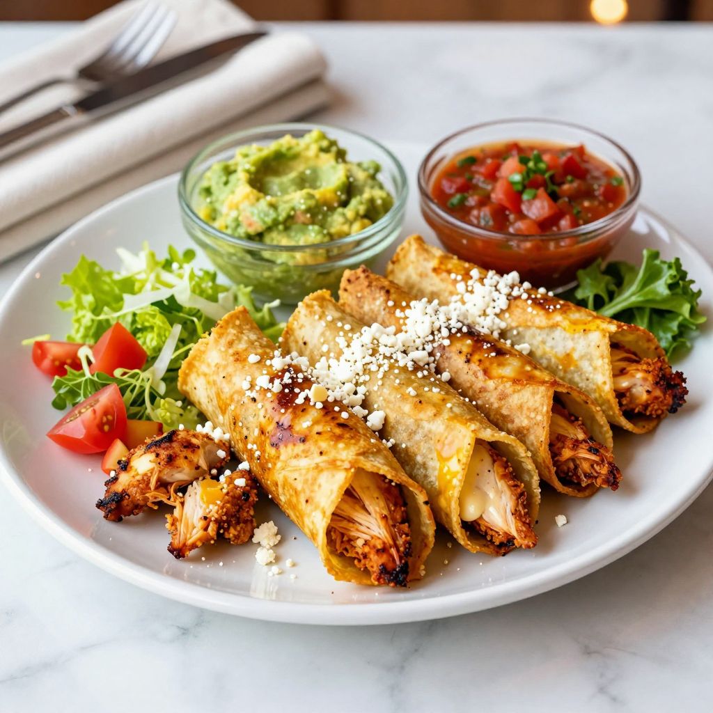 Crispy homemade flautas