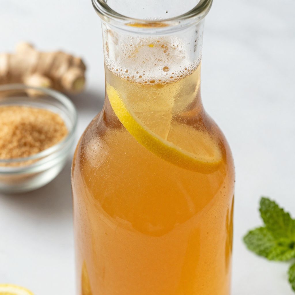Active ginger bug bubbling in a jar