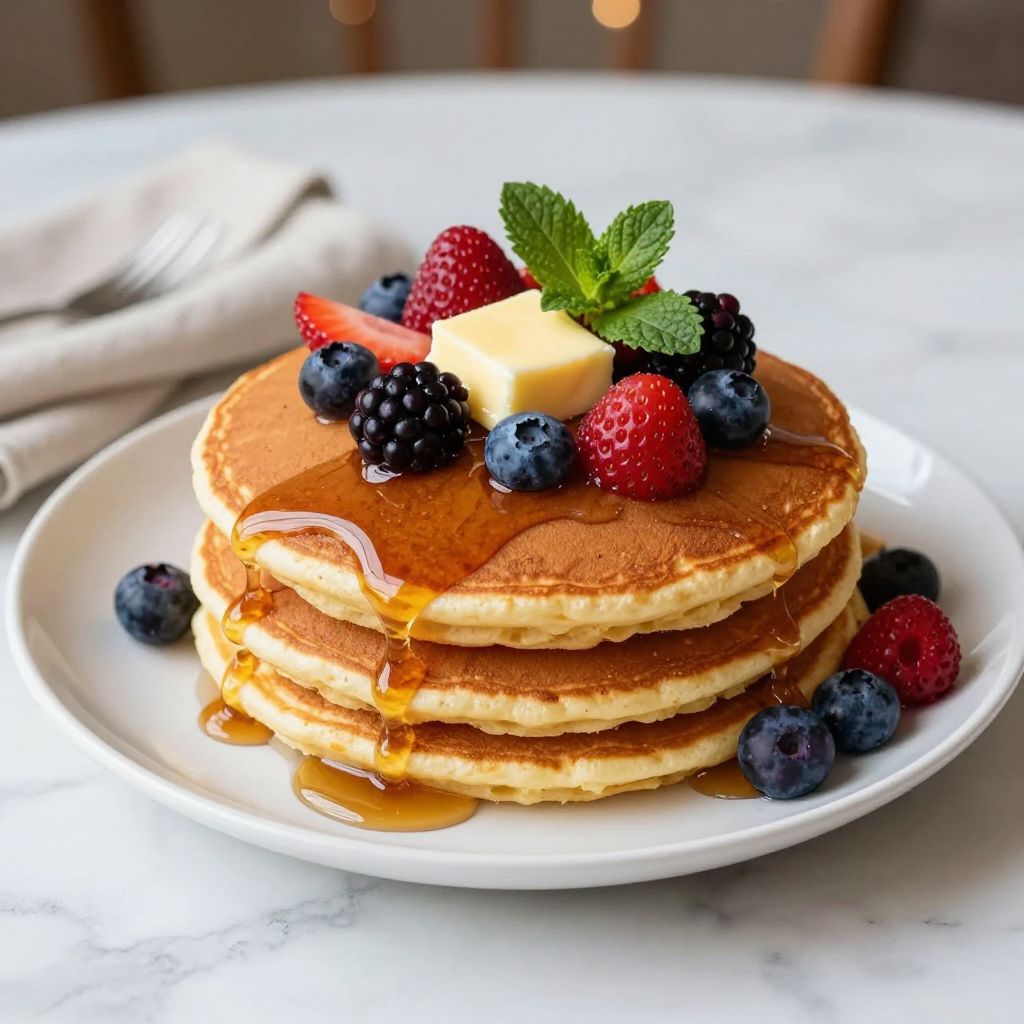 Finished golden pancakes