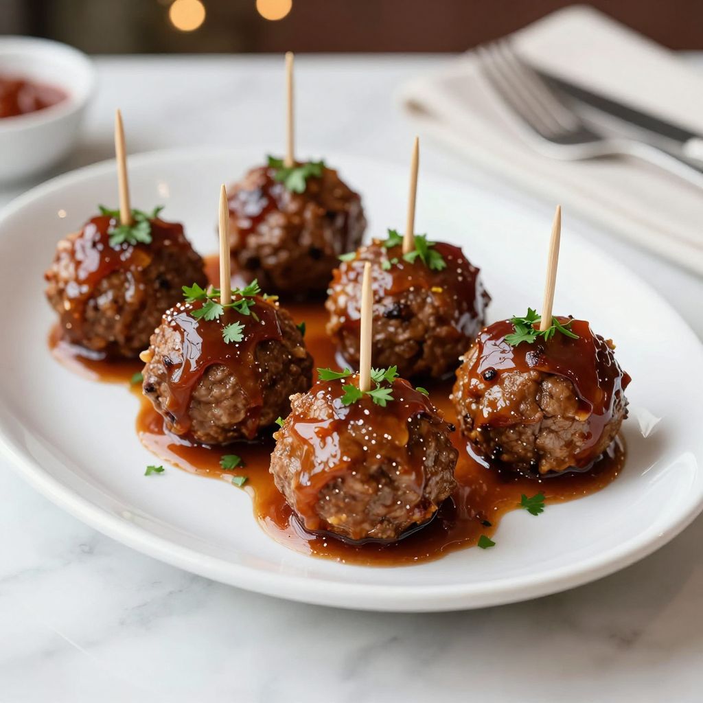 Served Grape Jelly Meatballs
