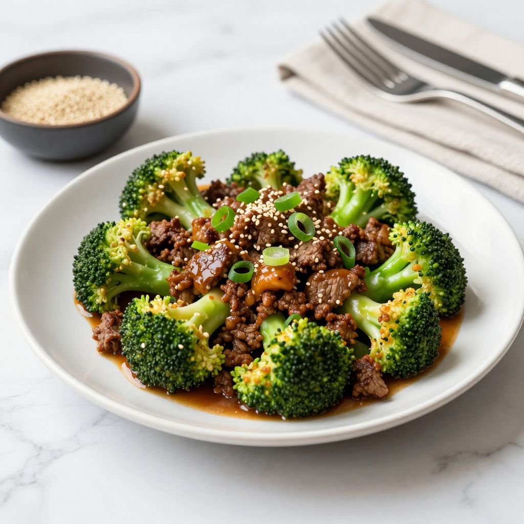 Finished Ground Beef and Broccoli Dish