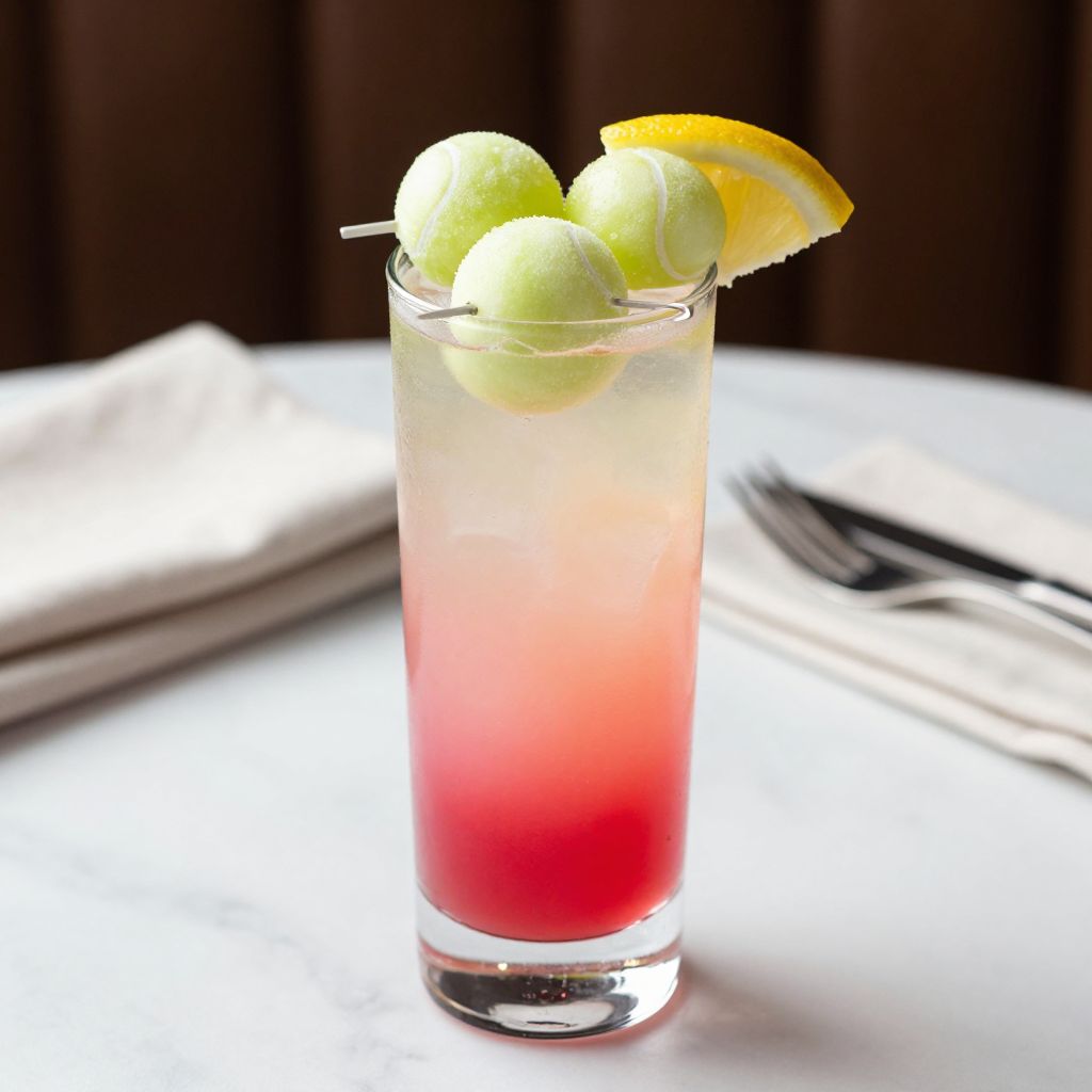 Honey Deuce cocktail with melon ball garnish