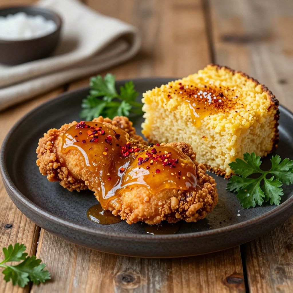 Jar of hot honey with chili flakes