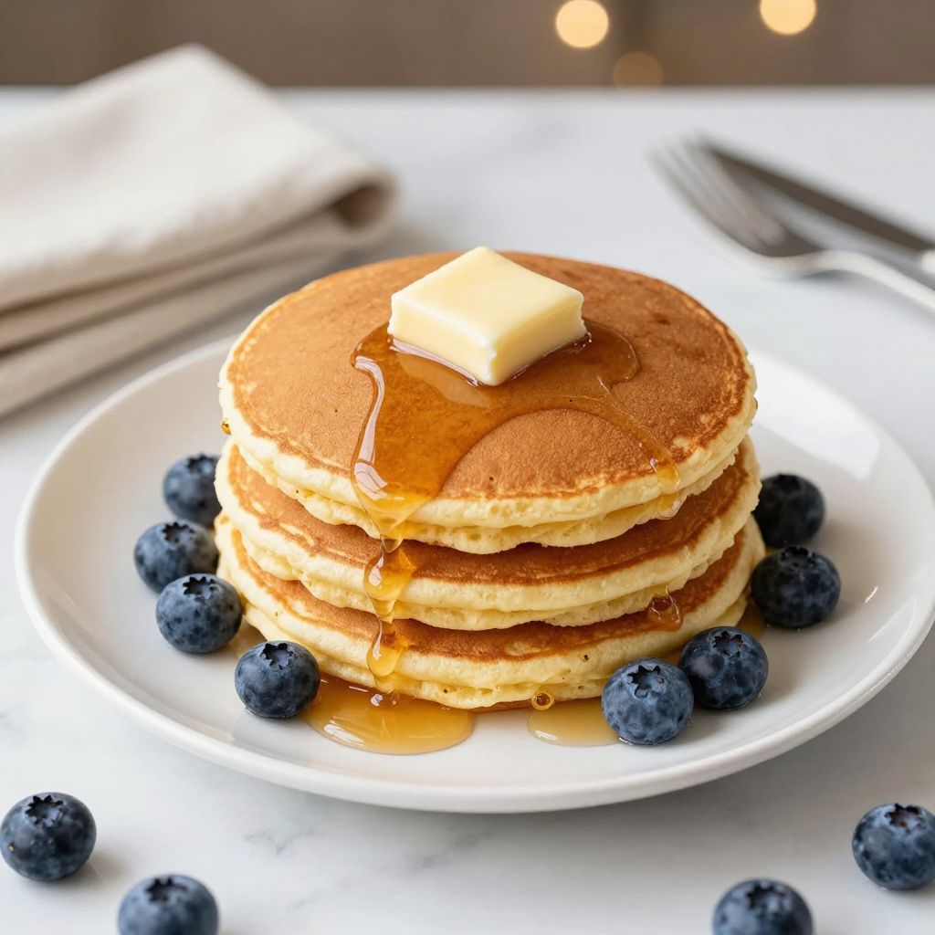 Stack of IHOP pancakes served