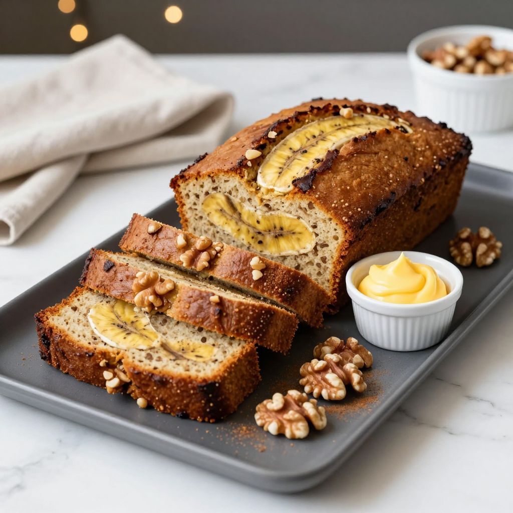 Sliced keto banana bread