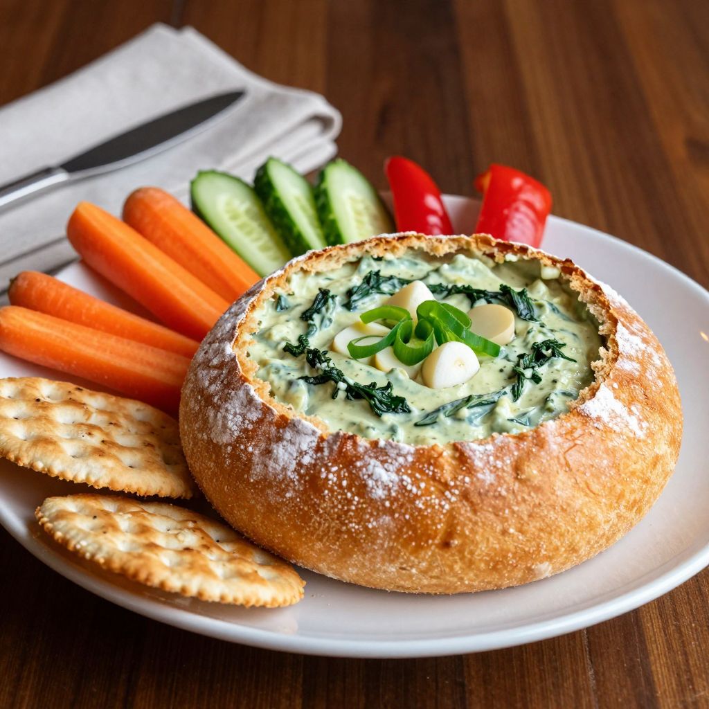 Creamy Knorr spinach dip closeup