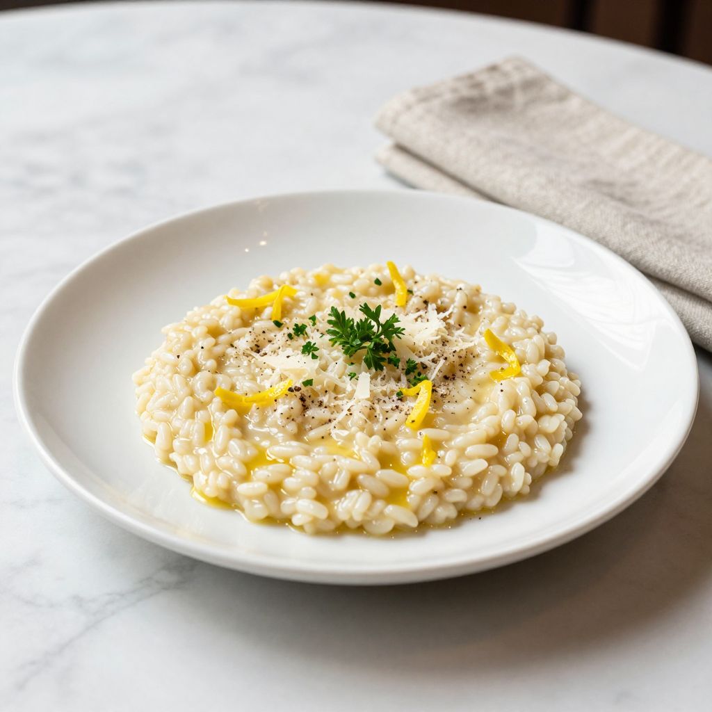 Lemon Risotto garnished