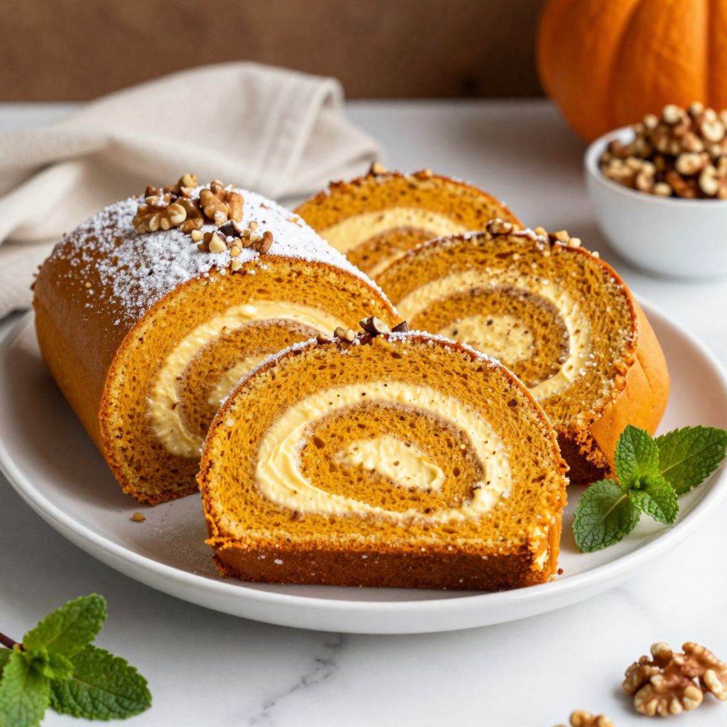 Sliced Libby's pumpkin roll recipe