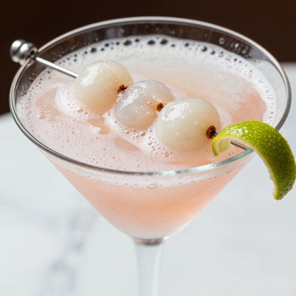 Lychee martini in shaker
