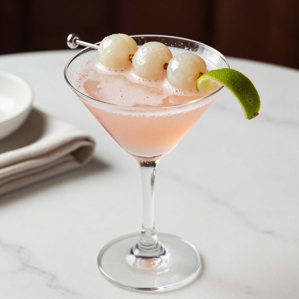 Lychee martini in glass