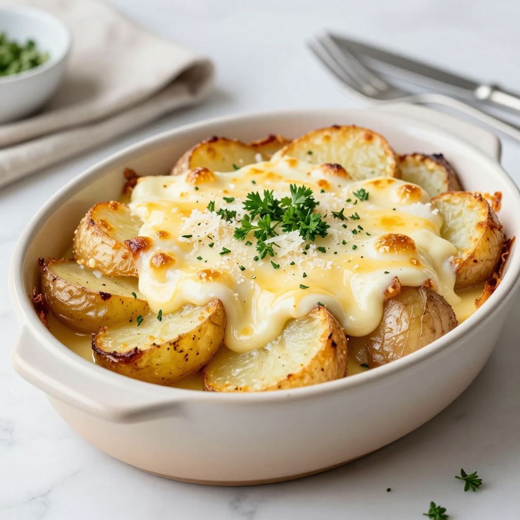Marry Me Potato Casserole baked and cheesy