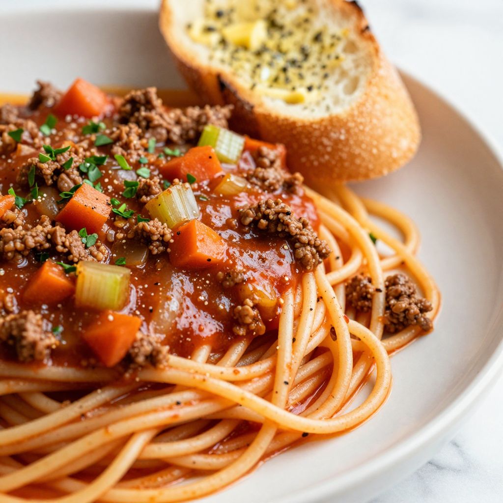 Meat sauce simmering in pot