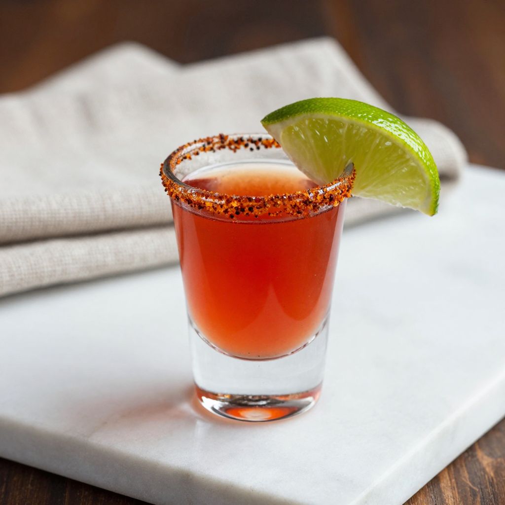 Mexican candy shot with tajin rim
