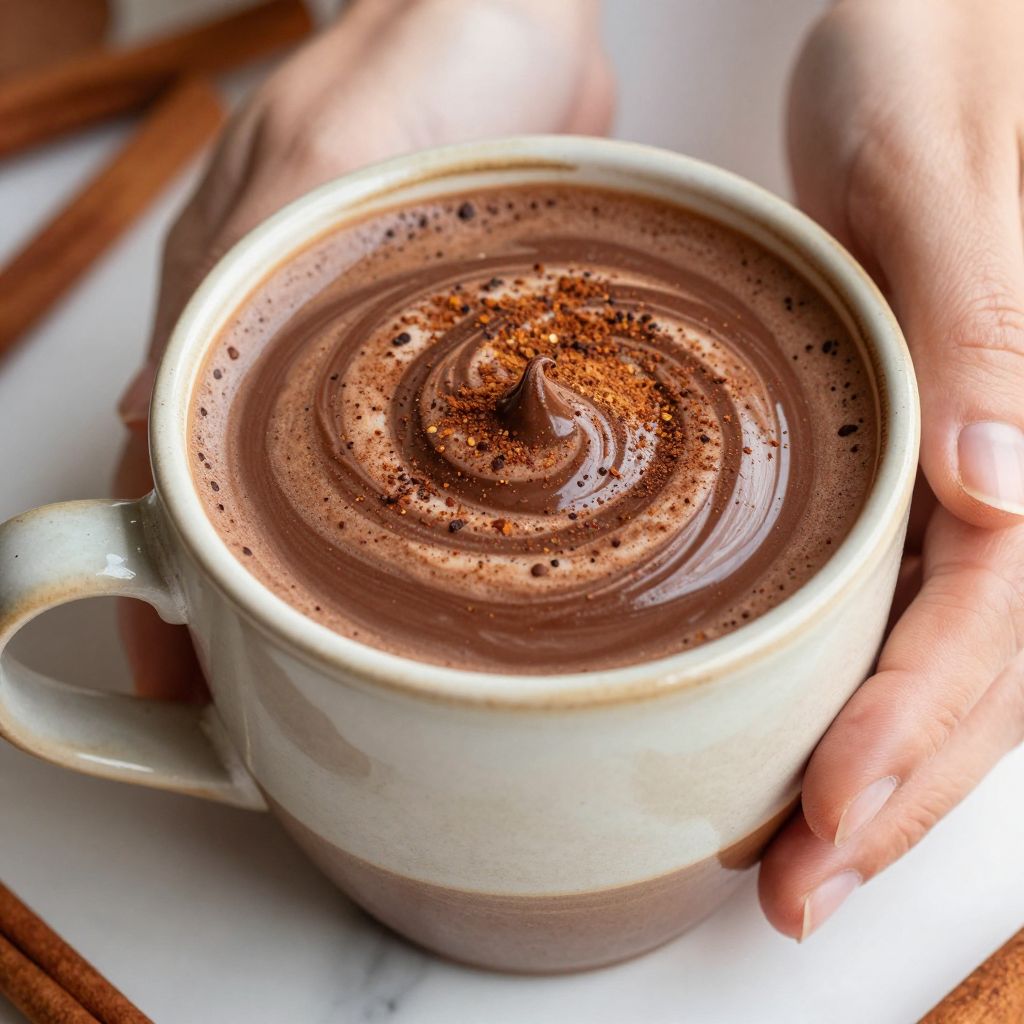Mexican hot chocolate in a mug