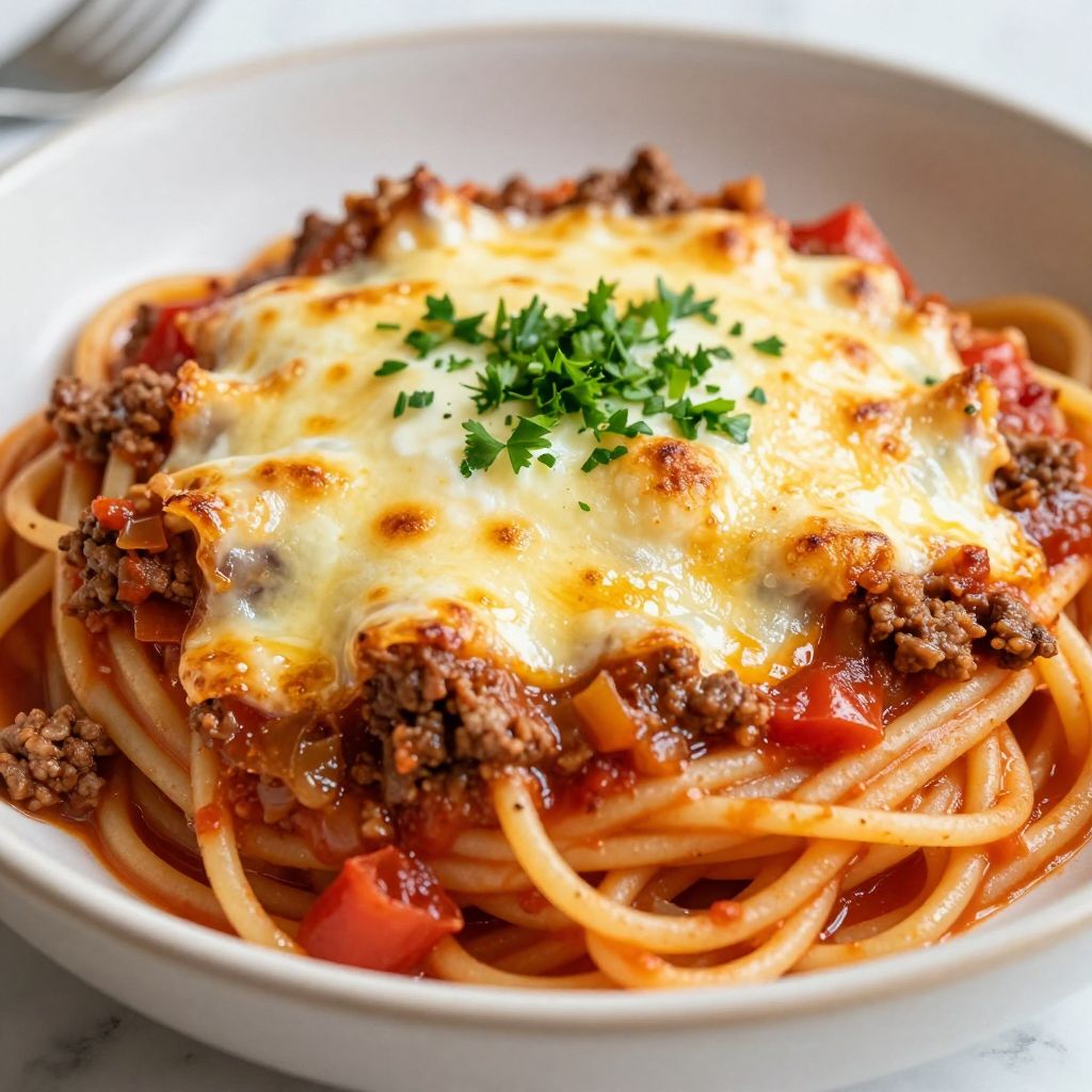 Million Dollar Spaghetti in baking dish