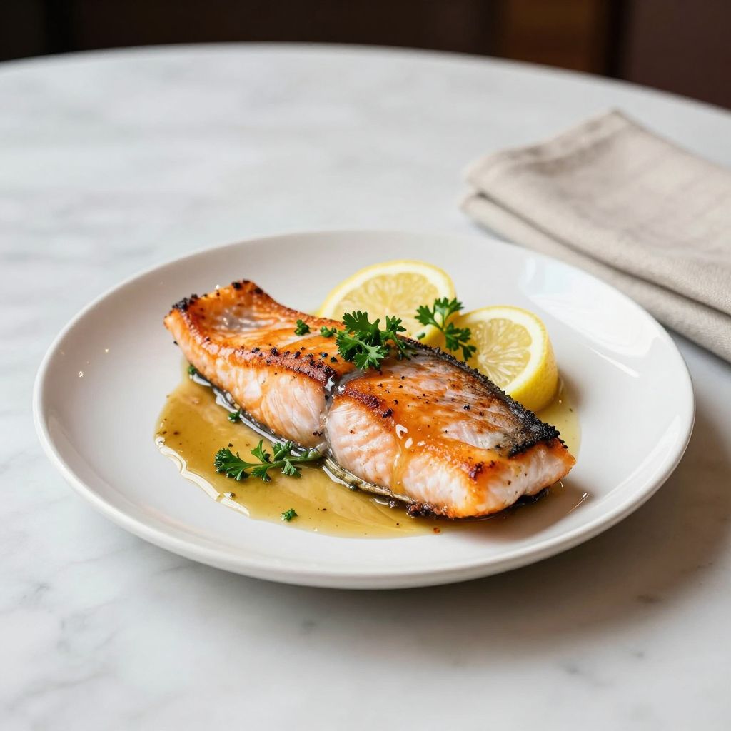 Deliciously plated Orange Roughy